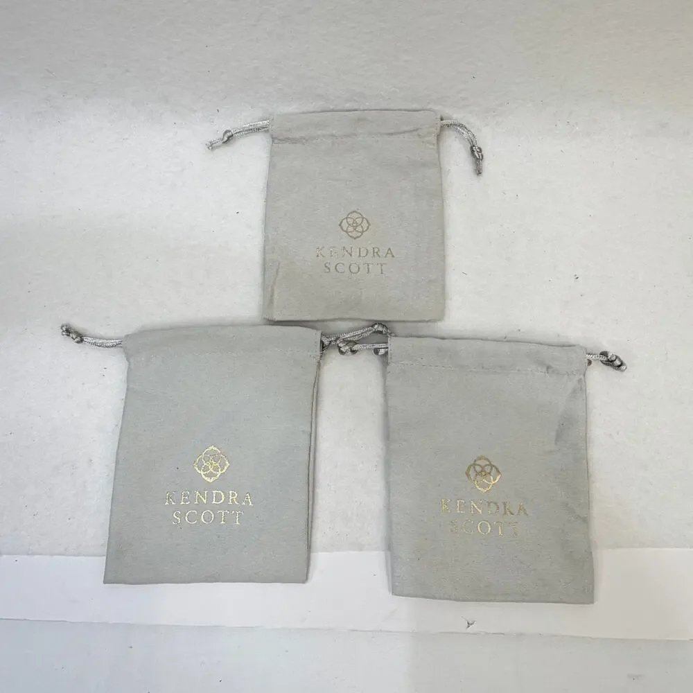 Lot of 7 Kendra Scott Drawstring Bags 4 Blue and 3 Gray Jewelry Storage Pouches